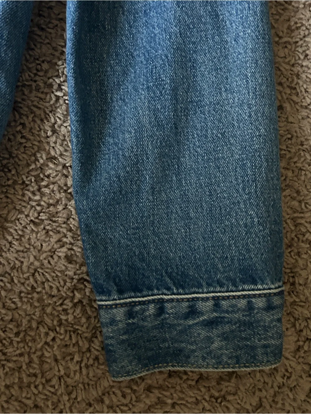 Men’s Levi's Blue Denim Trucker Jacket with Red Trim